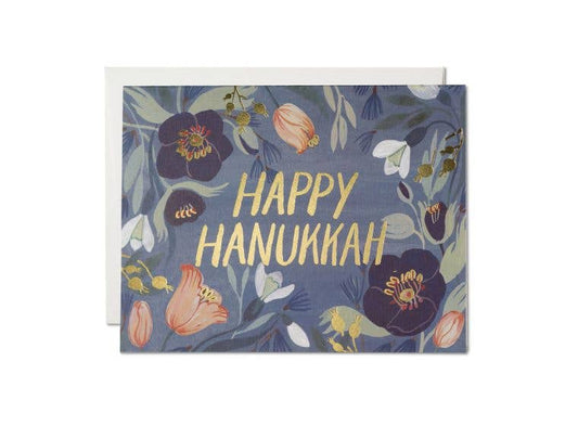 Hanukkah Flowers Hanukkah Greeting Card  |  Red Cap Cards (NH)