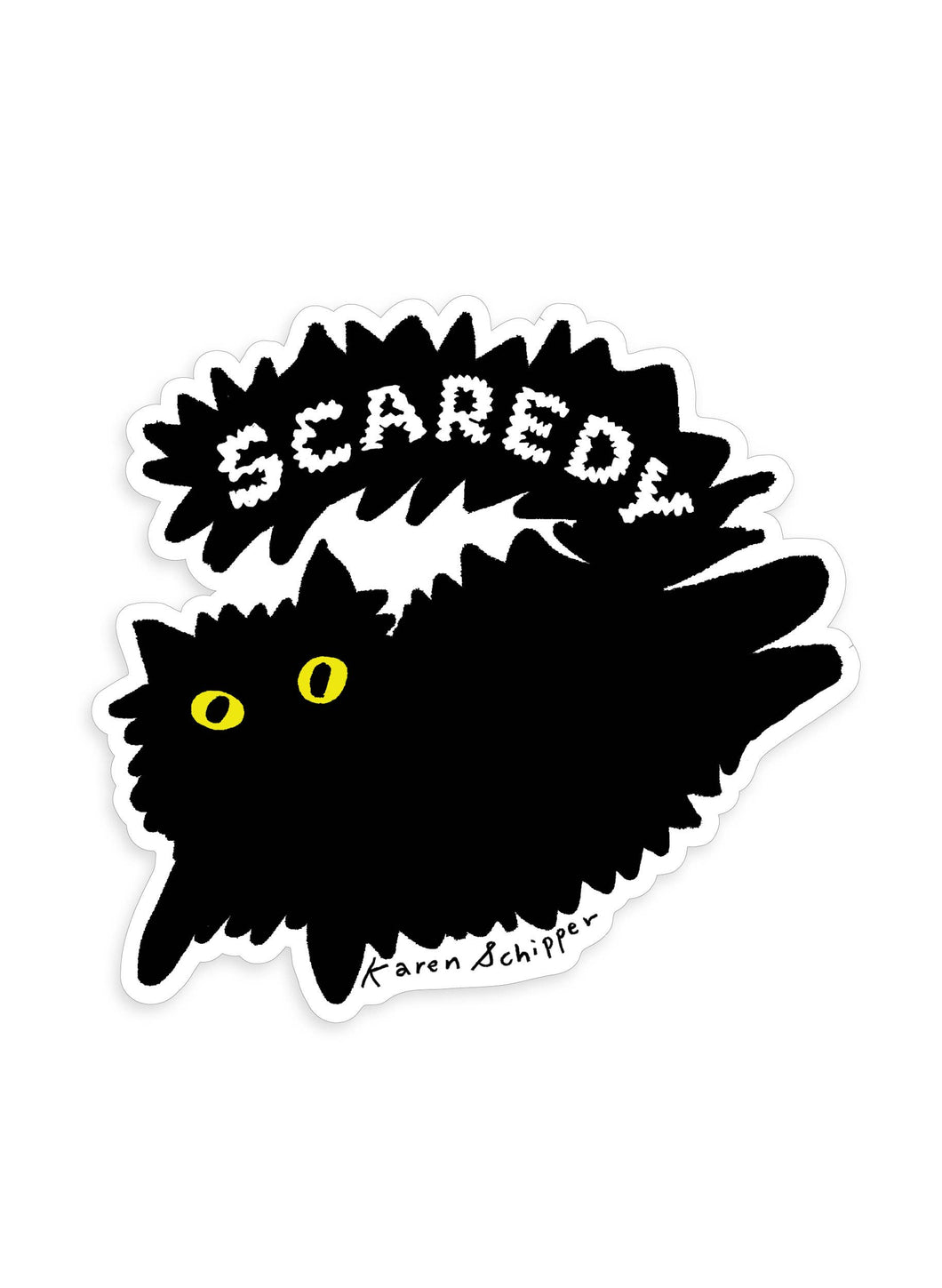 Scaredy Cat Sticker | Karen Schipper (SC)