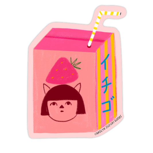 Ichigo Milk Die Cut Sticker | Carolyn Suzuki (CA)