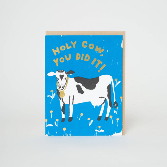 Holy Cow Congrats Letterpress Card |  Egg Press (OR)