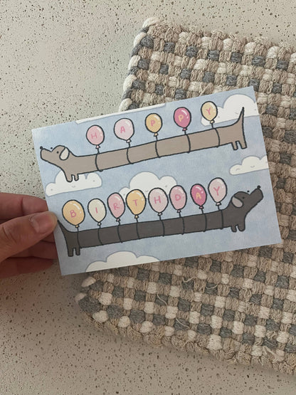 Happy birthday weenie balloons | dana ate oatmeal! (CA)