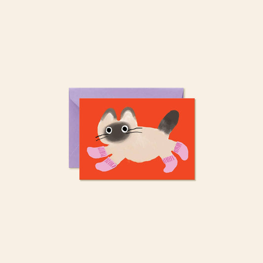 Cat Socks Mini Note Card | Karen Schipper (SC)