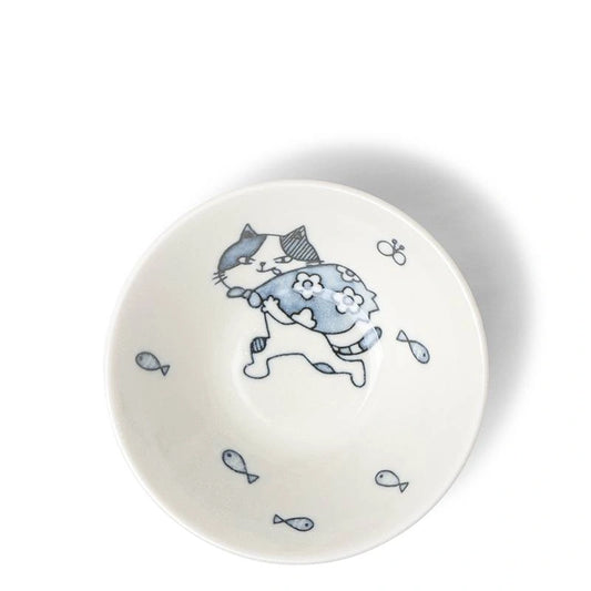 Ceramic Cat Burglar Rice Bowl | Japan
