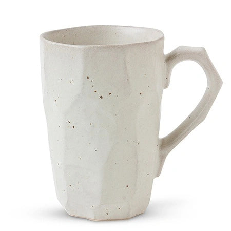 Tall Ceramic Boulder Mugs | White | (Japan)