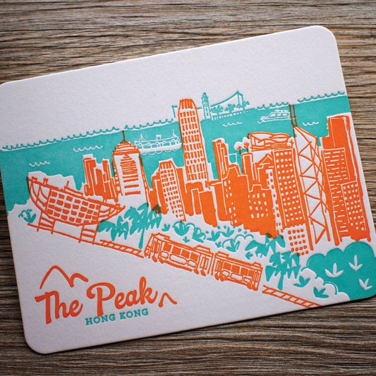 The Peak Hong Kong Letterpress  Postcard | ditto ditto (HK)