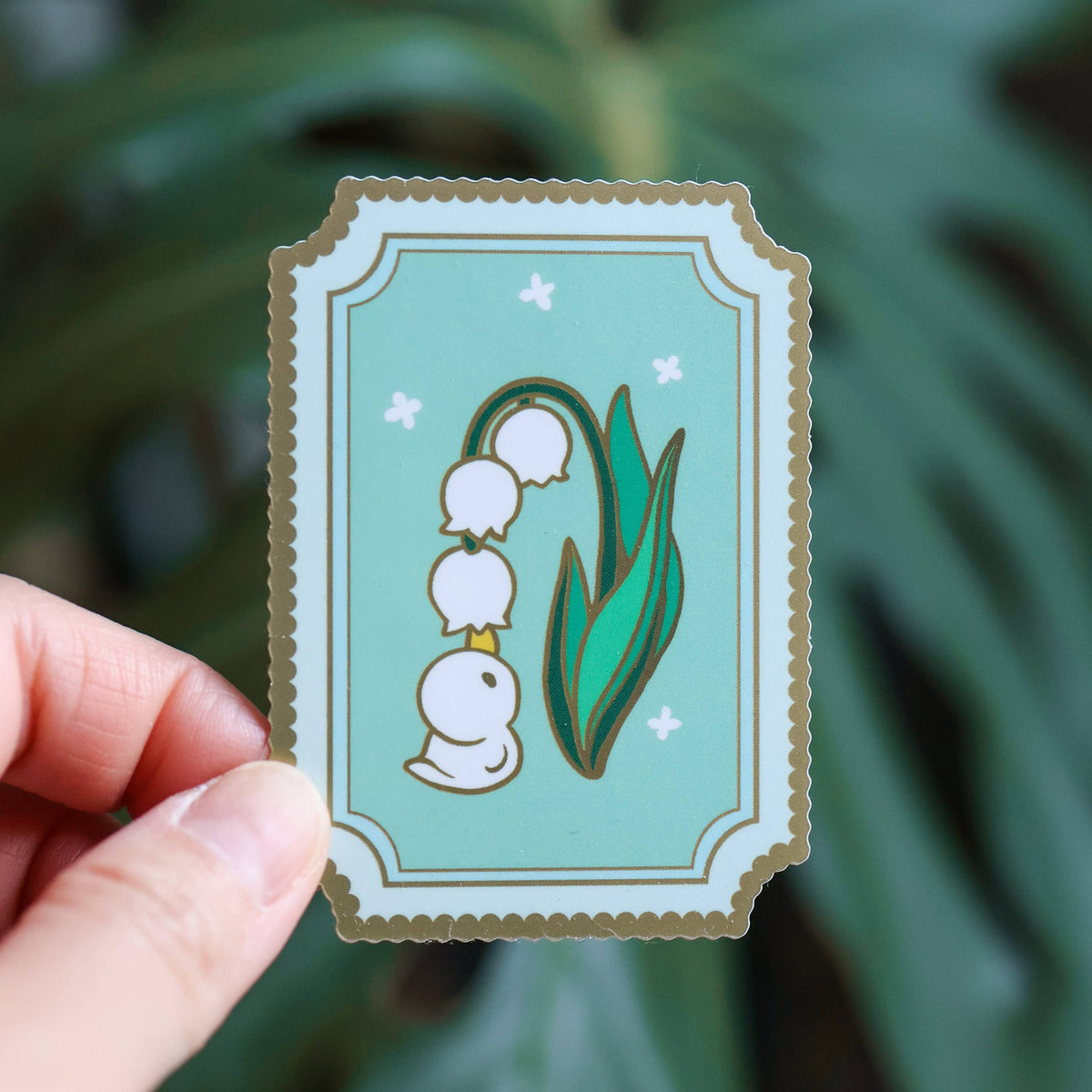 Lily of the Valley Duckie holographic vinyl sticker by Thousand Skies, alternate view 5