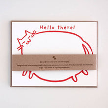 Load image into Gallery viewer, Hello Big Cat Flat Letterpress Note | Fugu Fugu Press (CA)
