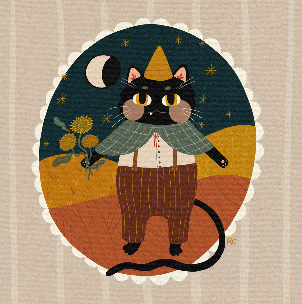 Fall Cat Art Print | Rachele Cromer (OK)