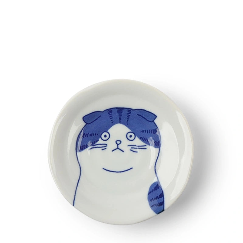 Ceramic Cat Face Plate Set (Japan)