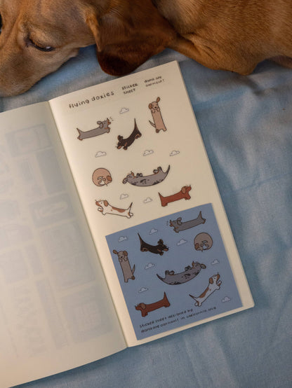 Flying doxies sticker sheet | dana ate oatmeal! (CA)
