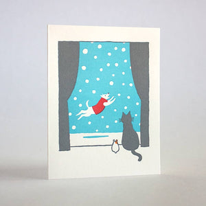 Dog in Snow Holiday Card | Fugu Fugu Press (CA)