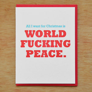 World Fucking Peace Holiday Card | McBitterson's (IL)