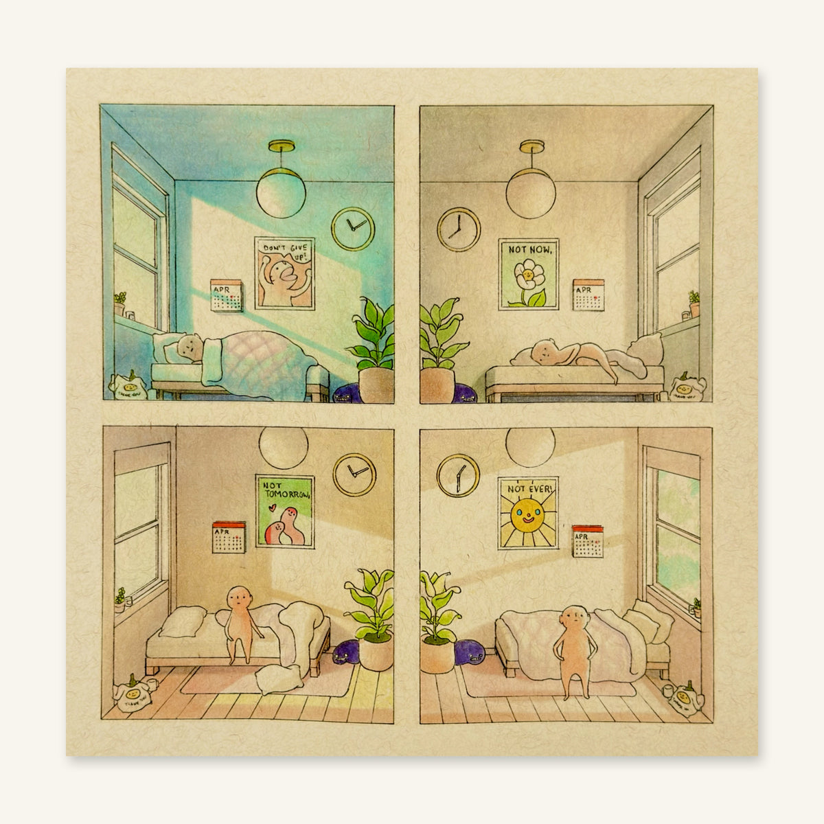 Don't Give Up art print by Felicia Chiao – full-bleed print, flat view