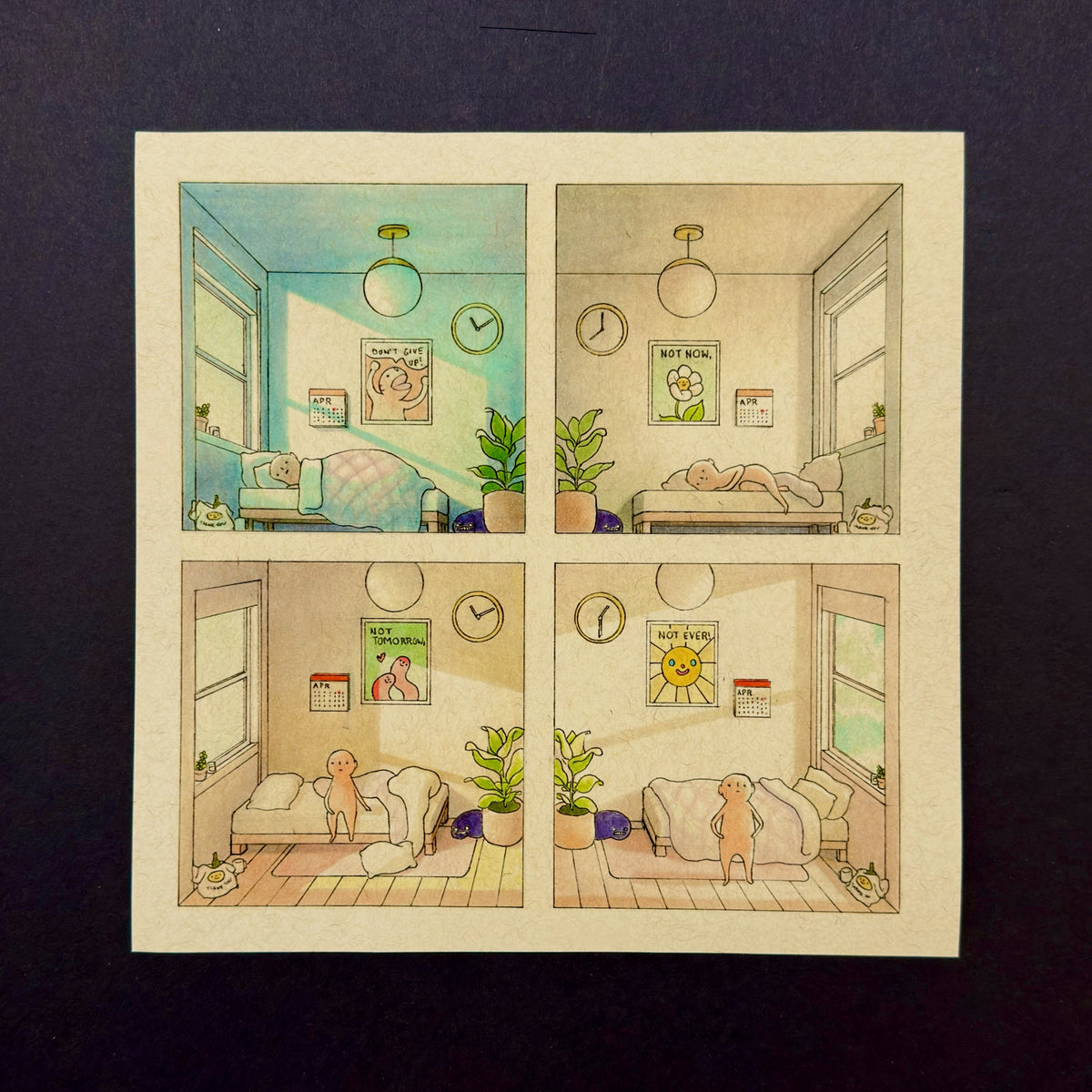 Don't Give Up art print by Felicia Chiao – shown on display
