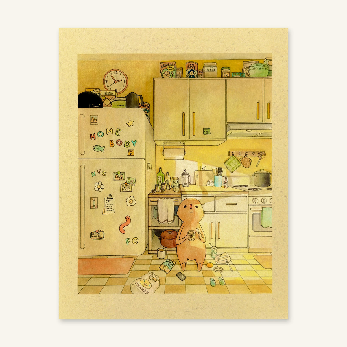 Homebody art print by Felicia Chiao – full-bleed print, flat view