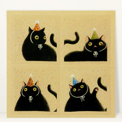 Party Cats in Party Hats art print by Felicia Chiao