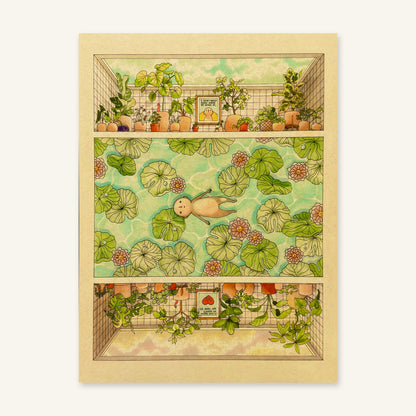 Pool art print by Felicia Chiao – full-bleed print, flat view