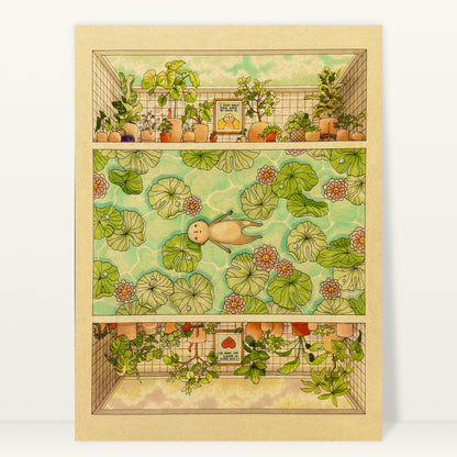 Pool art print by Felicia Chiao