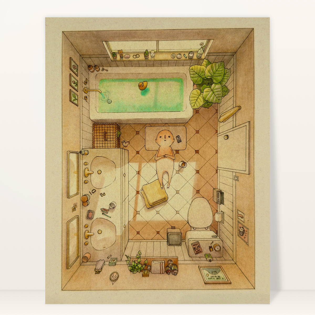 Waiting for the Tub to Fill art print by Felicia Chiao
