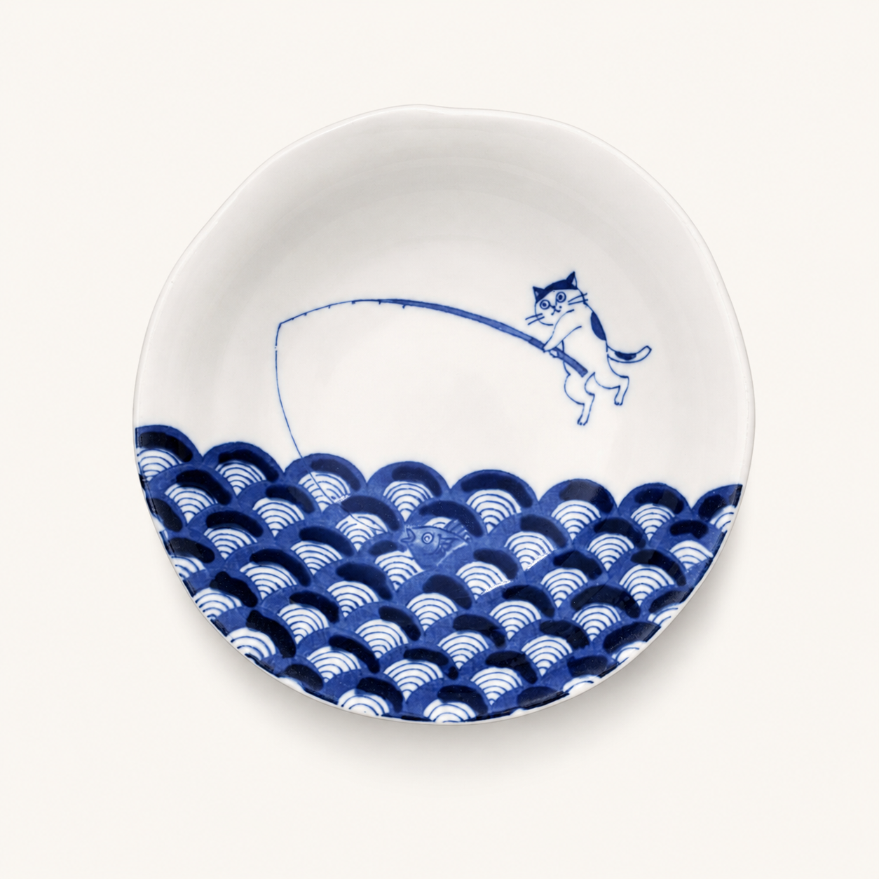 Fishing Cat Bowl | Porcelain (Japan)