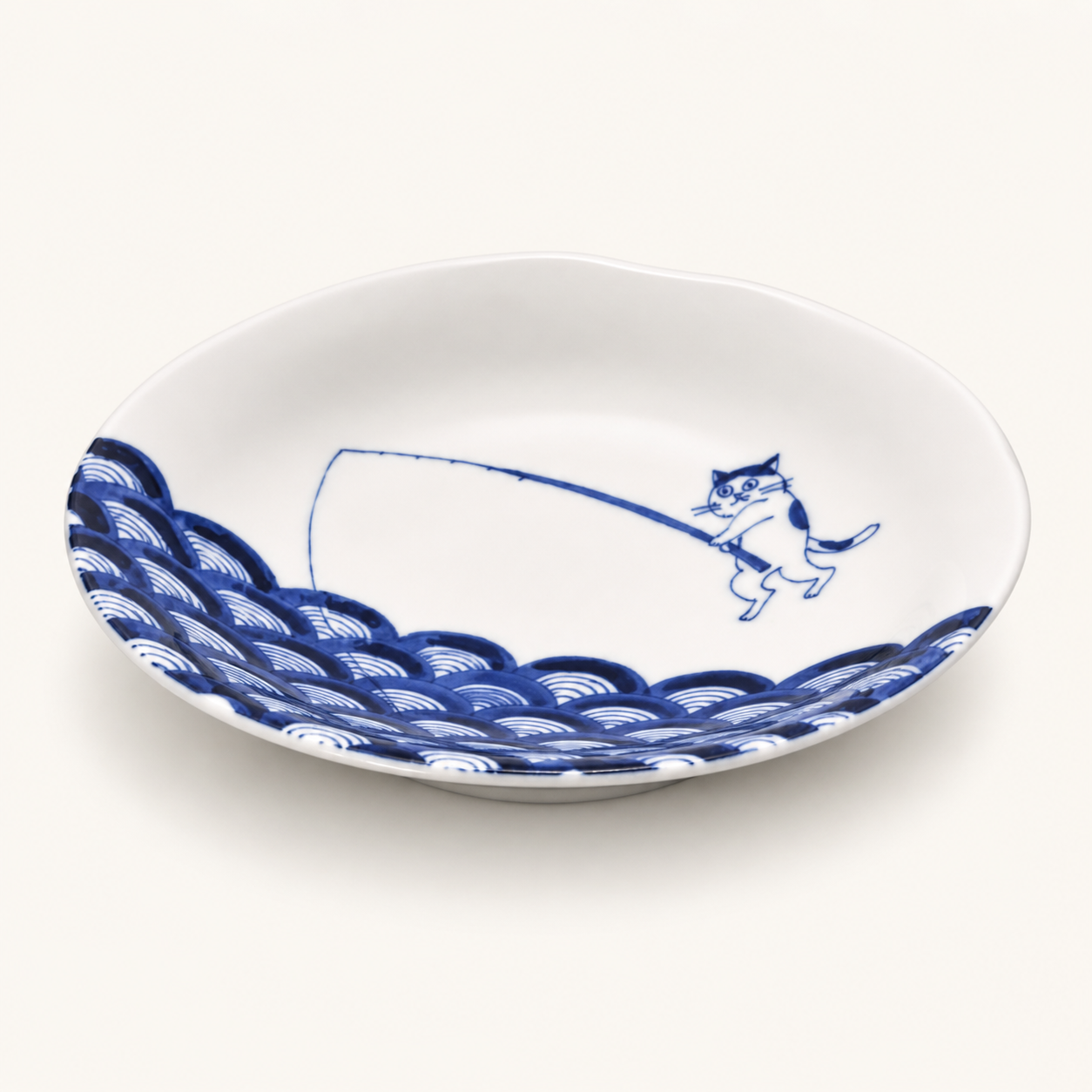 Fishing Cat Bowl | Porcelain (Japan)