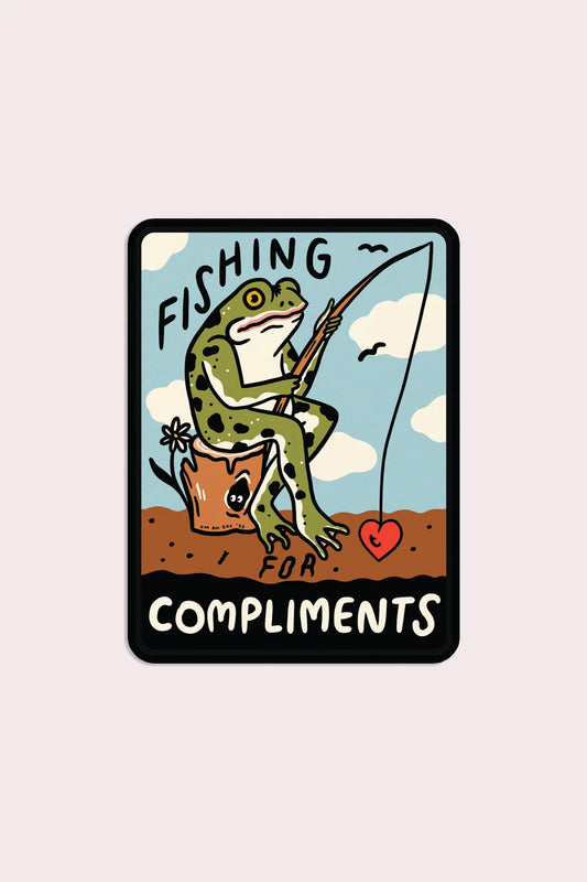 Fishing for Compliments Vinyl Sticker | Olivia Mew (Canada)