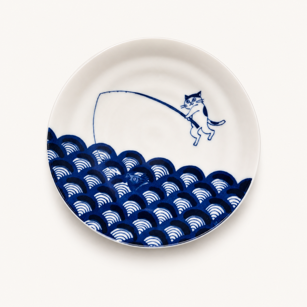 Fishing Cat Dish | Porcelain (Japan)