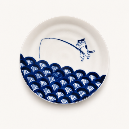 Fishing Cat Dish | Porcelain (Japan)