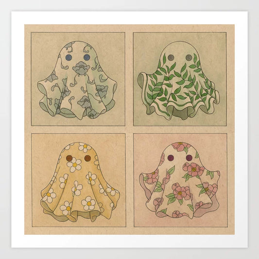 Floral Ghosties Art Print | Felicia Chiao (CA)