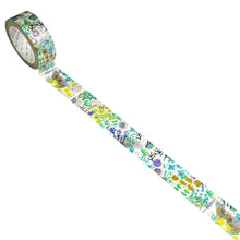 Load image into Gallery viewer, Cat and Flowers Washi Tape | Gold Embossed | Shinzi Katoh (Japan)
