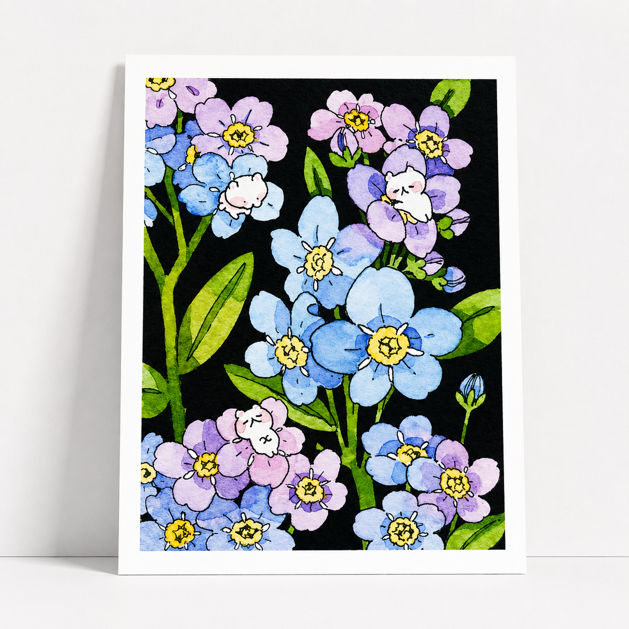 Forget-Me-Not Mini Print | Jungle Cat Series | Koyamori (CAN)