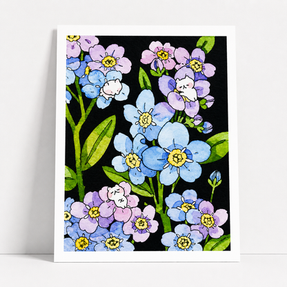 Forget-Me-Not Mini Print | Jungle Cat Series | Koyamori (CAN)