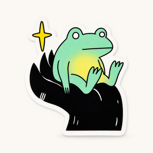 Frog in Hand Vinyl Sticker | Deth P. Sun (CA)