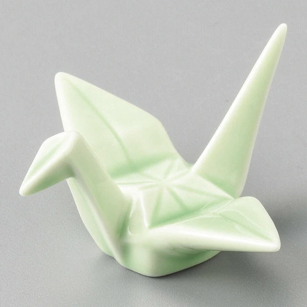 Origami Crane Ceramic Chopstick Rest | Jade Green (Japan)