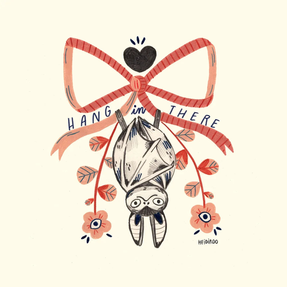 Hang in There Bat Art Print | Heidi Moreno (CA)
