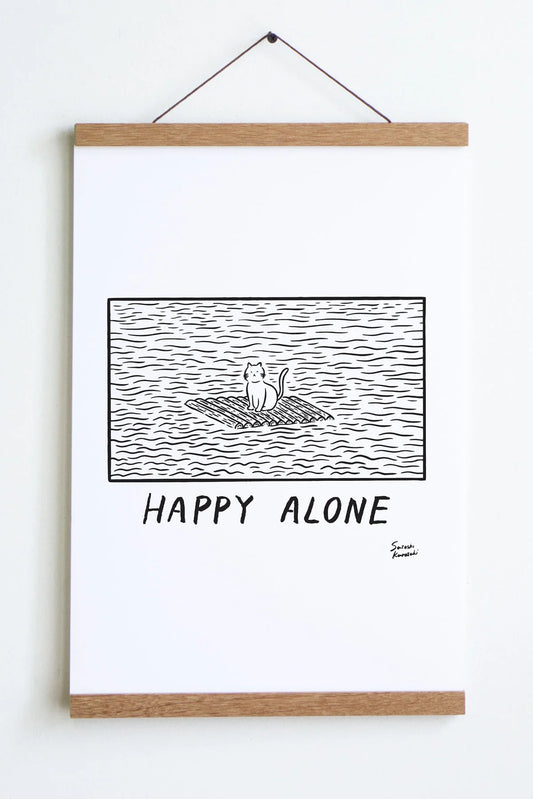 Happy Alone Raft Art Print | Satoshi Kurosaki