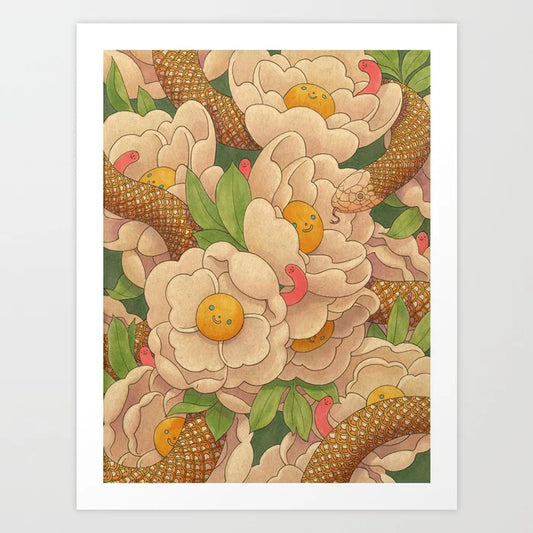 Happy Floral Art Print | Felicia Chiao (CA)
