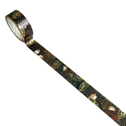 Hedgehog and Leaves Washi Tape | Gold Embossed | Shinzi Katoh (Japan)