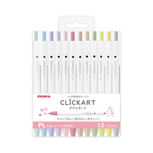 Clickart Pale 12 Marker Set | Zebra (Japan)