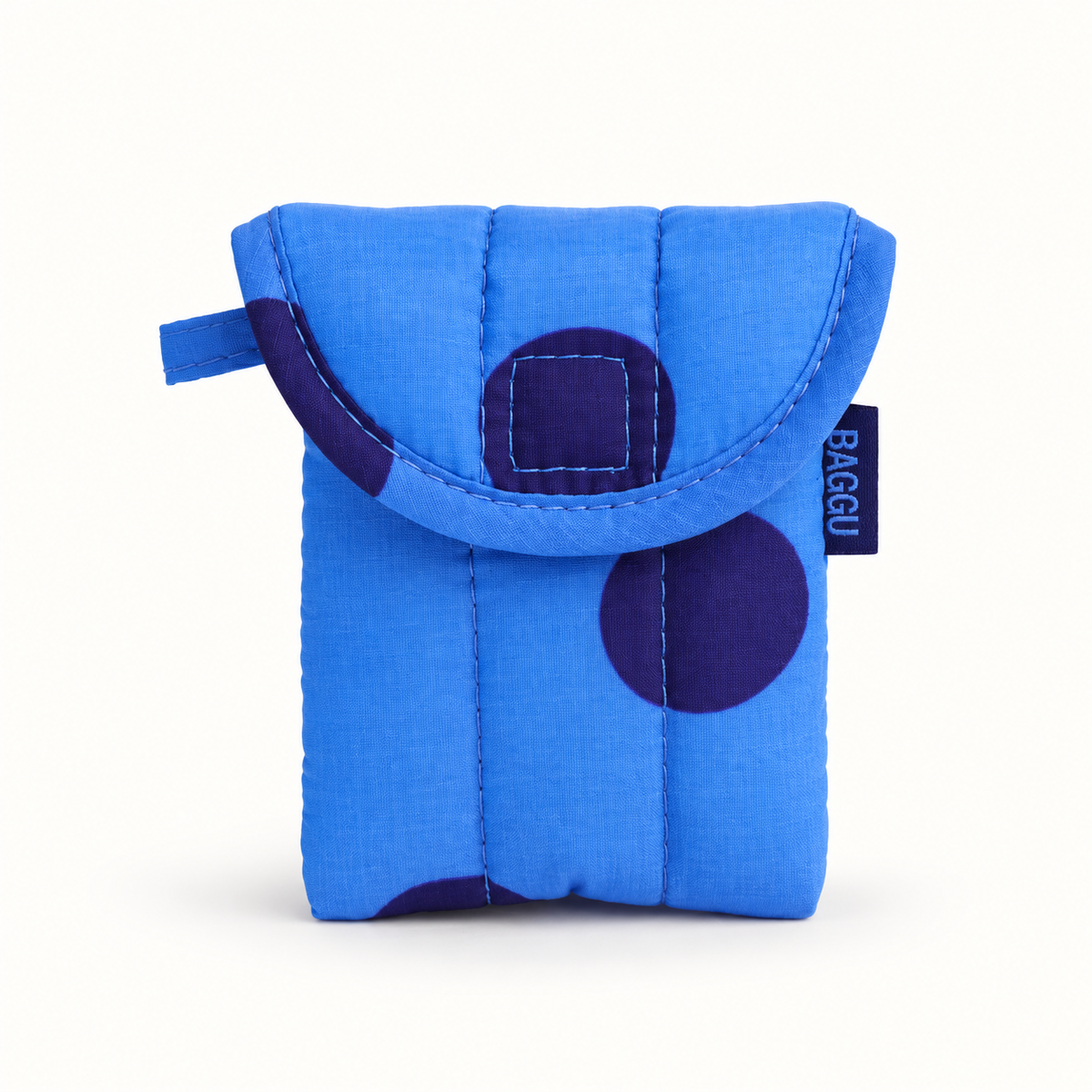 Puffy Earbuds Case | Blue Polka Dot | Baggu (CA)
