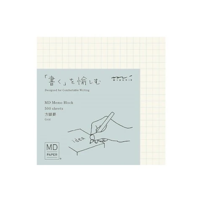 Midori MD Block Memo Pad Grid with its illustrated MD Paper label