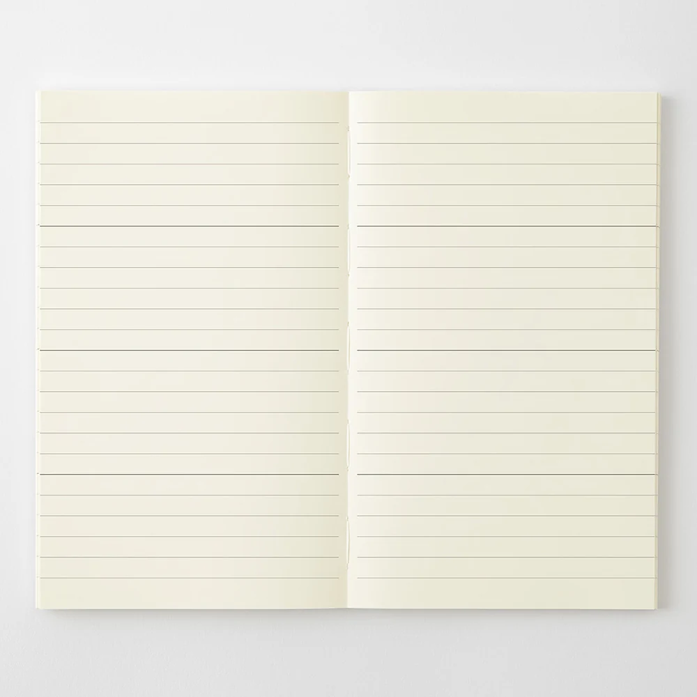 Midori MD Notebook Diary 2027 opened to ruled memo pages