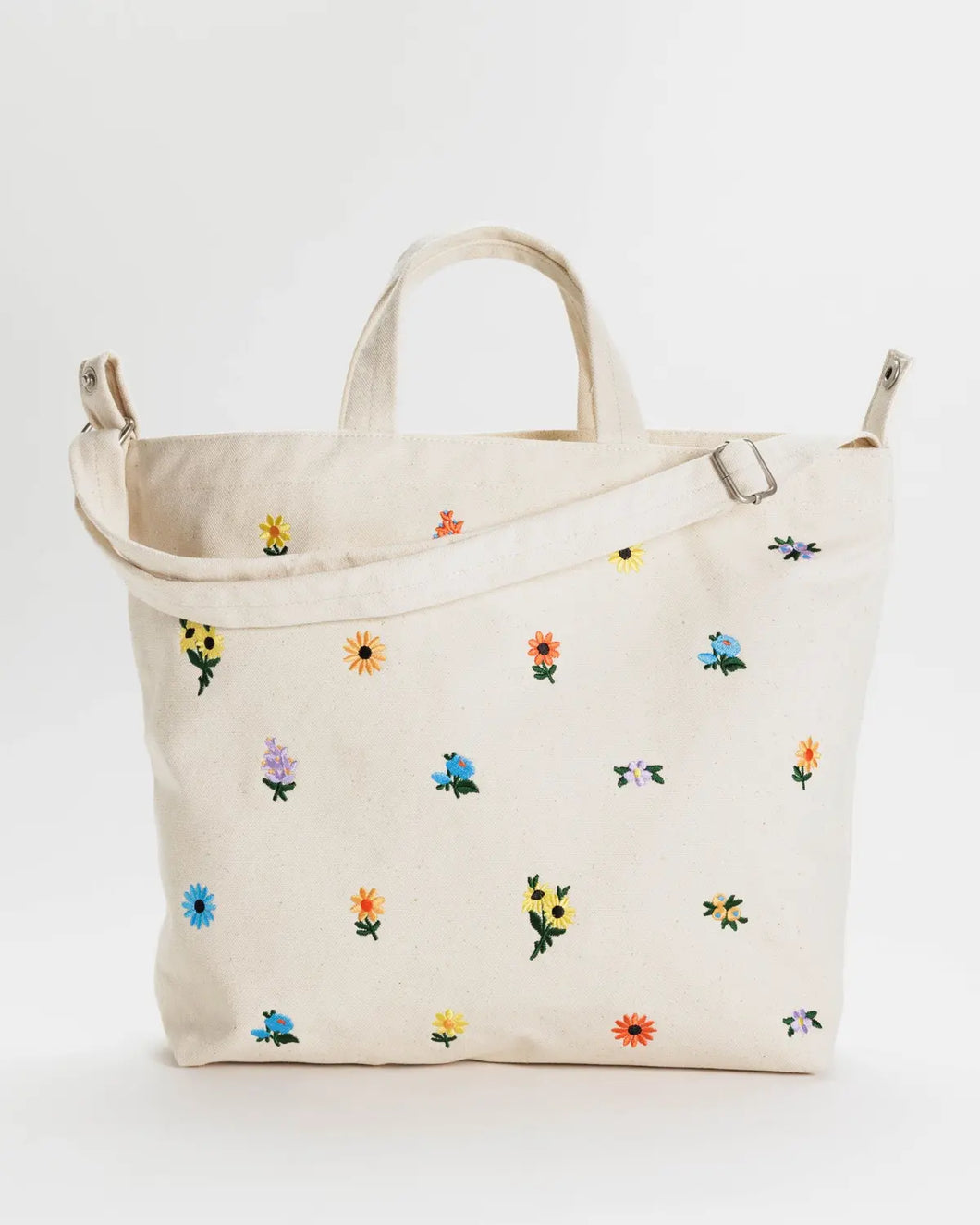 Zip Duck Bag | Horizontal | Embroidered Ditsy Floral | Baggu (CA)