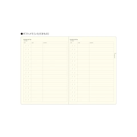 Laconic My Life Notebook gift memo pages for gifts received