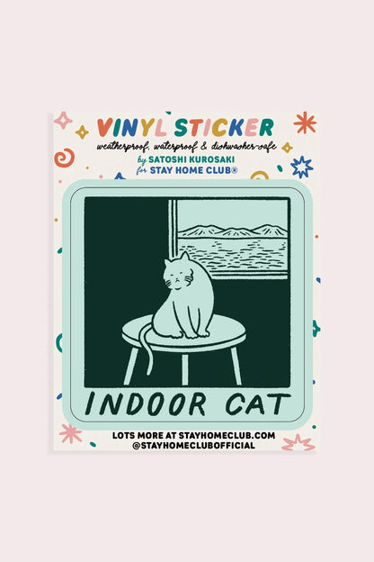 Indoor Cat Vinyl Sticker | Satoshi Kurosaki