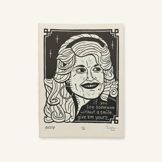Dolly Linocut Print | Jack Russell (TX)
