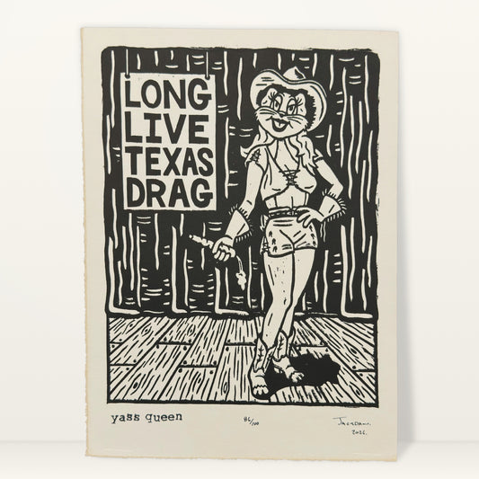 Yass Queen Linocut Print | Jack Russell (TX)