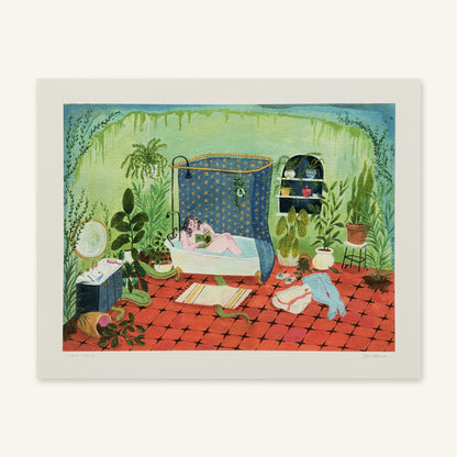 Swamp Thing 2 art print by Jill Kittock lying flat, showing the full print and border
