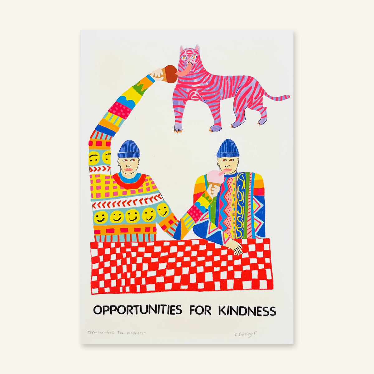 Opportunities for Kindness art print by Kelly Puissegur, shown flat
