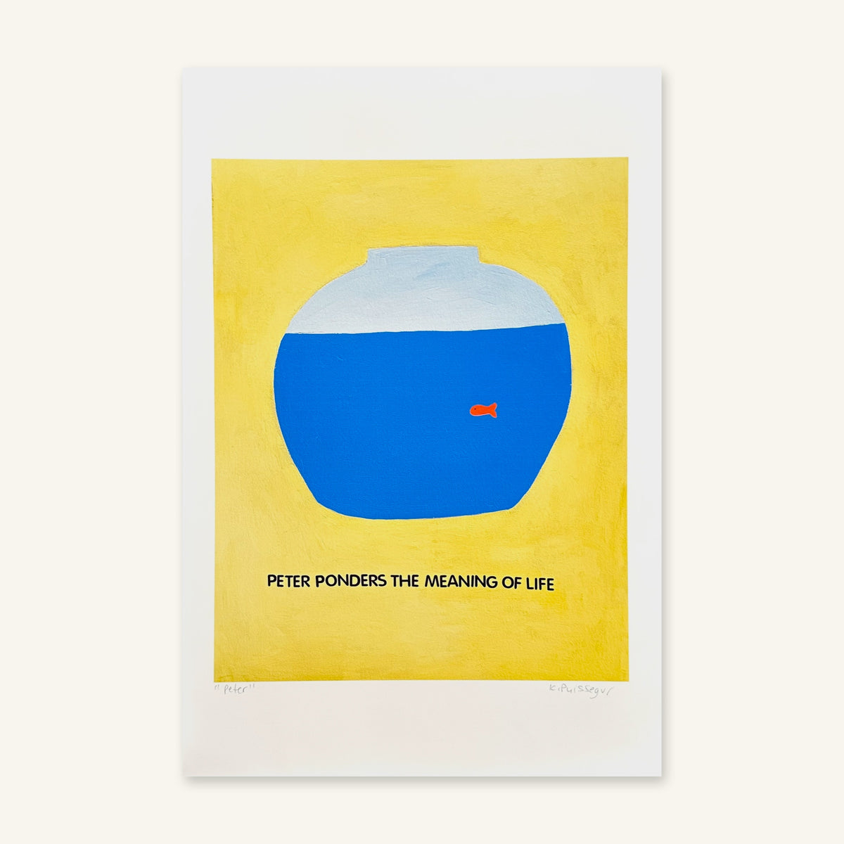 Peter Ponders the Meaning of Life art print by Kelly Puissegur, shown flat